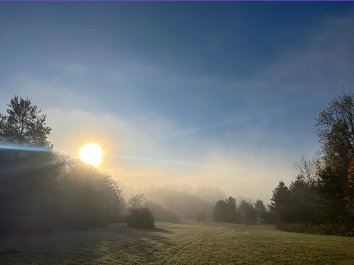 Autumn sunrise over the homestead fields