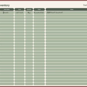 Herbal Inventory - Coming Soon