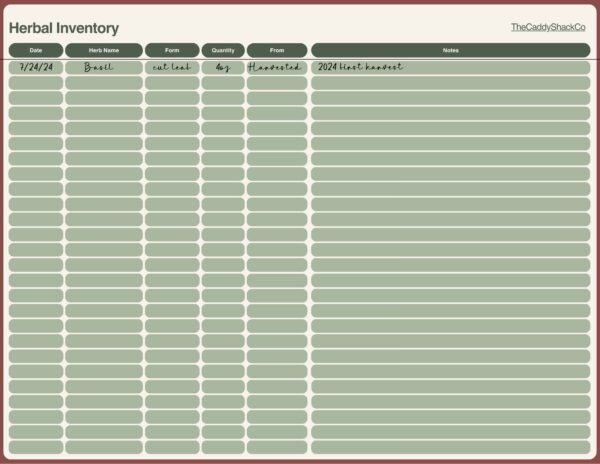 Herbal Inventory - Coming Soon